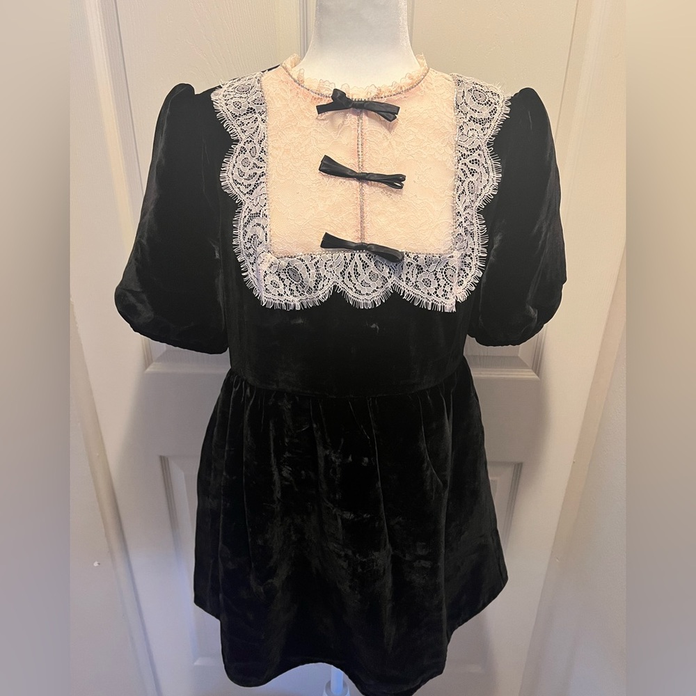 Saloni Cherie Velvet Mini Dress